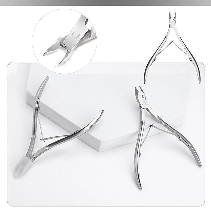 6 Pcs Cuticle Trimmer Cuticle Pusher Stainless Steel Cuticle Nipper Cuticle Remover Tool Kit Professional Cuticle Cutter for Fingernails and Toenails Manicure Pedicure Set