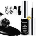 12 ml Painting Liner Gel Polish, High-gloss, Long-lasting Gel Art Classic Black Paint French Butterfly Lines Built-in Fine Nail Brush Soak Off UV/LED Nail polish Nail Gel Nail Art Manicure