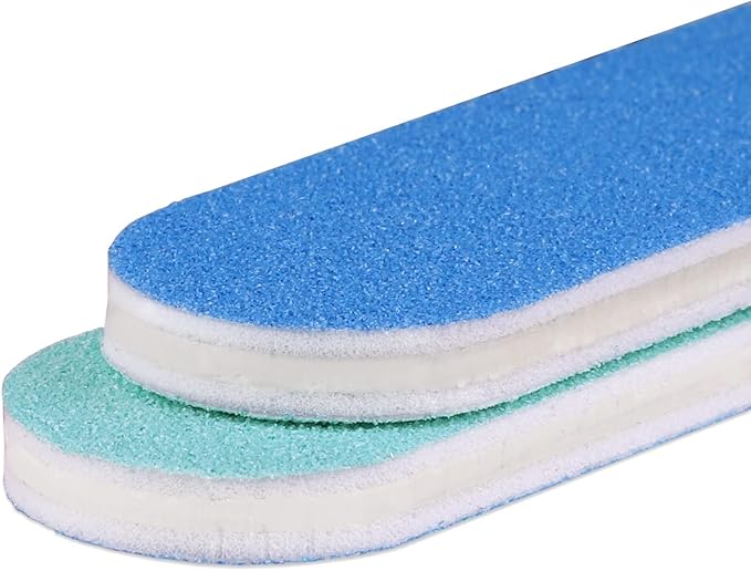 25pcs - PANA Mini Double-Sided Emery Nail File for Manicure, Pedicure, Natural, and Acrylic Nails - Blue/Light Blue (Grit 80/80)