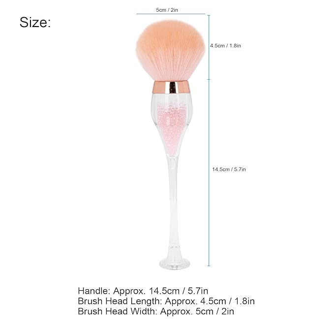 Nail Dust Cleaning Brush, Soft Nail Arts Makeup, Nail Art Powder Remover Brush, Makeup Blush Brushes Not Fall Off, Not Fade with Attracting Appearance and Shape