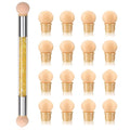 SILPECWEE 1pcs Nail Sponge Pen, Ombre Nail Brush Nail Design Brushes Nail Art Brushes Gel Acrylic Manicure Brush Nail Art Tools with 16Pcs Replaceable Sponge Heads (Yellow)