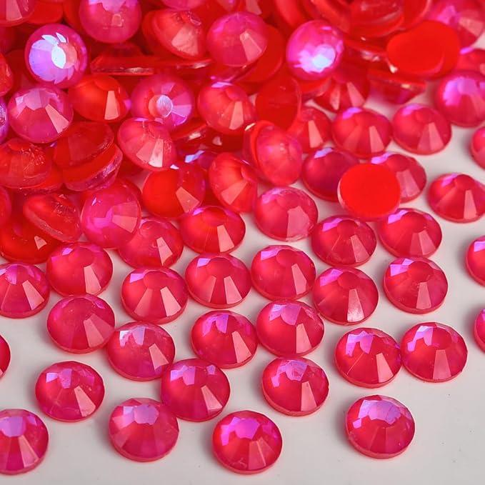 Blinginbox Flatback Rhinestones Round Gems, 288pcs Luminous Series Glass Stones Neon Gems Non Hotfix Crystal Rhinestones for Nail Charms Crafts Clothes Tumblers,Siam Luminous,SS30.