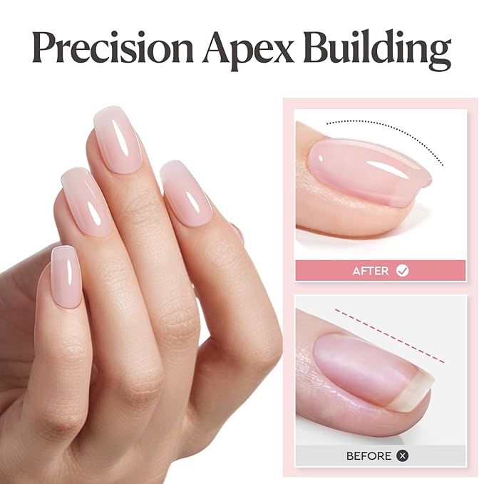 AZUREBEAUTY Builder Nail Gel, 18ml 7-in-1 Nude Pink, Beginner Friendly, 30-Day Nail Strengthener Extension Glue, For Home Salon DIY & Gifts