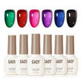 GAOY Jelly Red Black Gel Nail Polish Set, 6 Transparent Colors Green Blue Pink, UV Light Cure Gel Polish Kit for Nail Art DIY at Home