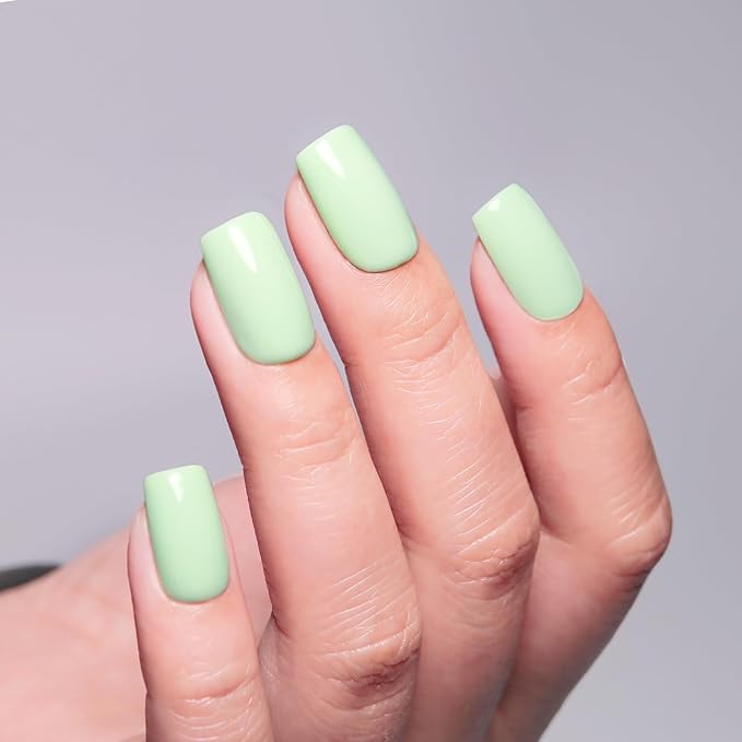 Pastel Gel Polish, 0.5 Fl Oz Light Green Gel Nail Polish Spring Summer Soak off LED UV Gel Nail Polish Art Starter Manicure Salon DIY Nail Gel Polish