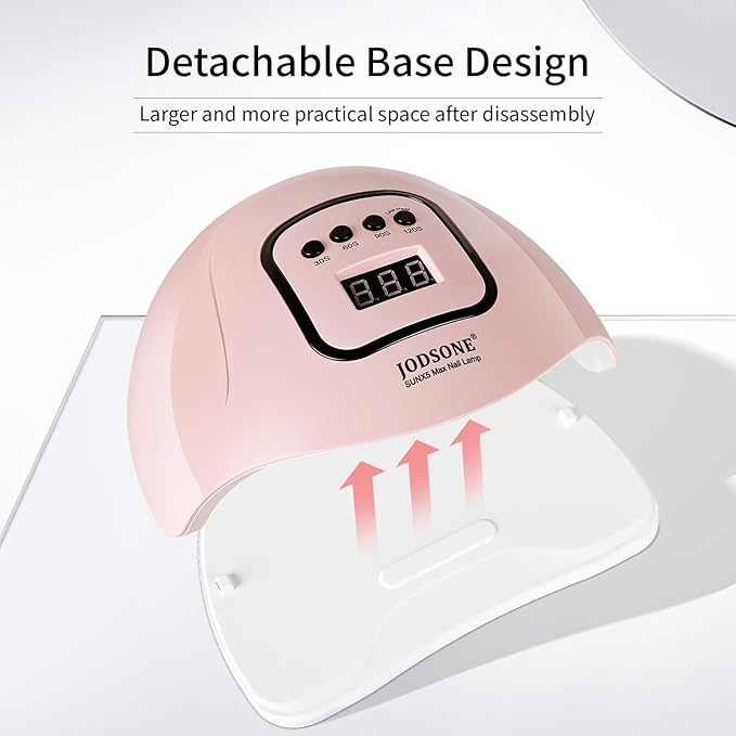 JODSONE U V LED Nail Lamp, Nail Dryer for Gel Polish with Led Light with Automatic Sensor & 4 Timers Pink