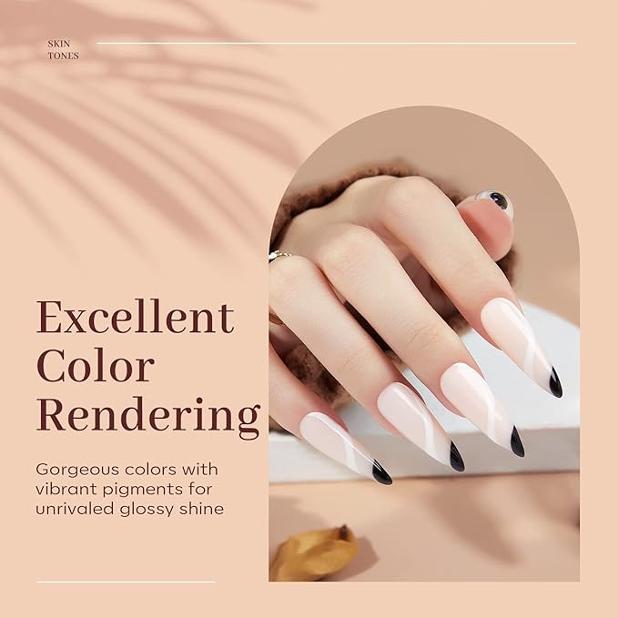 Modelones Poly Nail Gel, 6 Colors Nude Skin Tones Pink Neutral Brown Collection Poly Extension Gel Set Builder Manicure DIY Design Nail Art Home Salon Beauty Gift