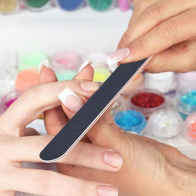 Nail File 43ct 100/180 Grit Emery Board Filer for Acrylic/Natural Fingernail