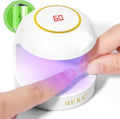 MEKK Mini UV Light for Gel Nails, 18W Cordless Single Finger UV LED Nail Lamp, Portable Small Professional Flash Cure Lamp for Detail Work, Compact Design for Beginners, Travel, Home - White