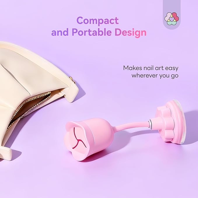 SAVILAND Essentials Nail Polish Holder: 360° Rotatable Design Nail Polish Bottle Holder Strong Adsorption Silicone Polish Holder Petal-Shaped Design Tilted Nail Art Tool Fits Most Bottles Home DIY