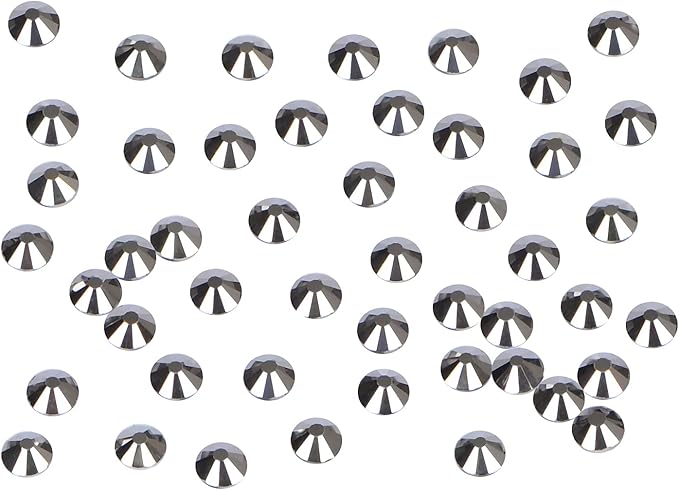 288PCS Art Nail Rhinestones Non Hotfix Glue Fix Round Crystals Glass Flatback for DIY Jewelry Making with one Picking Pen (ss30 288pcs, Jet Hematite)