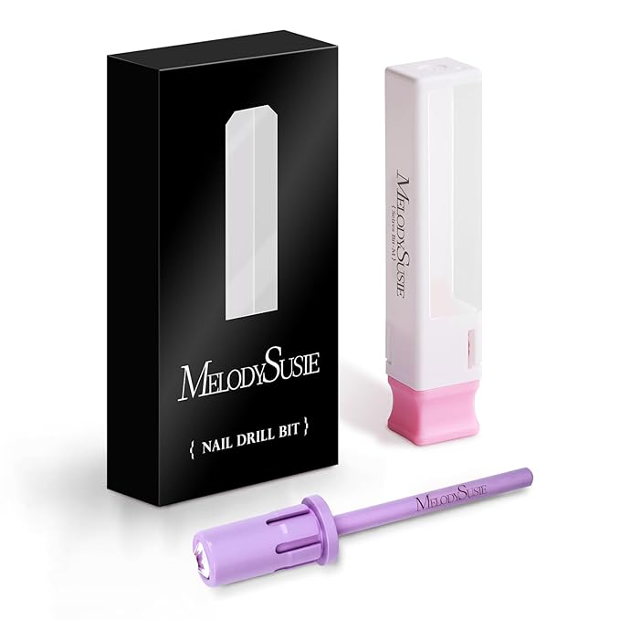 MelodySusie Crystal Top Mandrel Bit for Nails, 3/32'' Easy Off Nail Drill Bits for Sanding Bands, Suitable for Acrylic Nails Gel Manicures and Pedicures, Purple