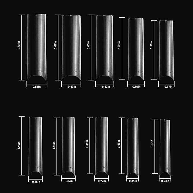 No C Curve Square Nail Tips XXL，Acrylic Nail Tips Square,SITELENABY 500 pcs Clear Fake Nails for Nail Salons,Nail Tech Must Have