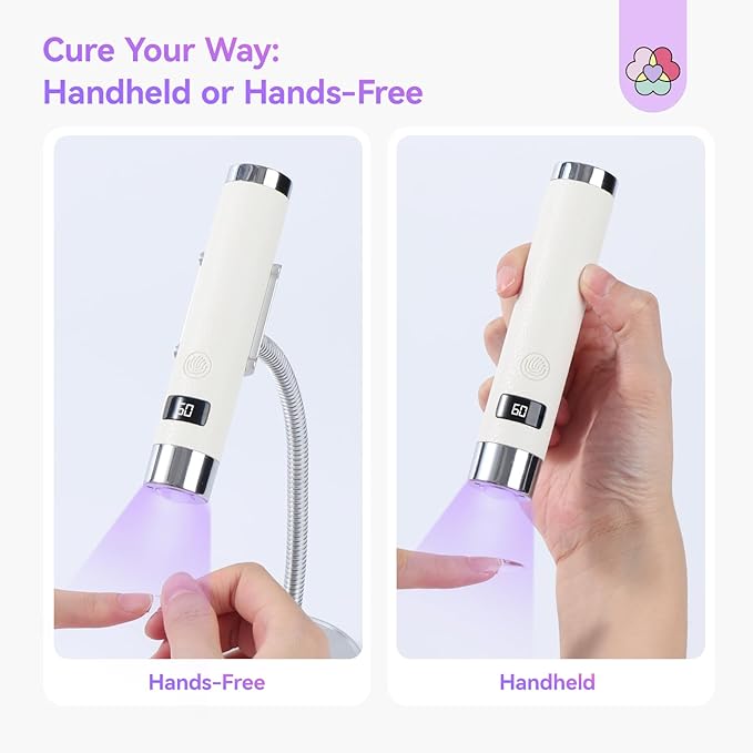 Saviland UV Light for Gel Nails: Smart Sensor 10s Fast Flash Cure UV Nail Lamp with Magnetic Stand Holder 360° Coverage Flash Cure Light Nail Glue Nail Gems Nail Lamps for Gel Polish