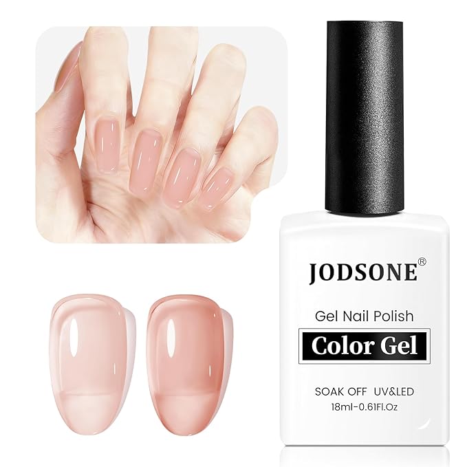 JODSONE 18ml Nude Jelly Gel Nail Polish Soak Off UV LED Art Manicure Salon DIY at Home Gift for Women