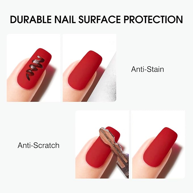 CANNI 2Pcs Matte Gel Top Coat and Base Coat Set- No Wipe Long Lasting Matte Top Coat Gel Nail Polish Kit, Soak Off LED Nail Art Starter Manicure Salon DIY at Home