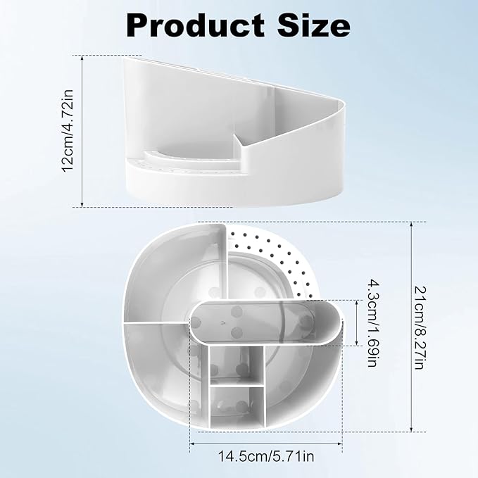 ANGNYA Nail Drill Holder with 7 Compartments & 18 Holes Nail Drill Bit Holder, Professional Nail Desk Storage Organizer Box Case for Nail Station, Salon and Home Use
