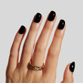LAMIMOSA 32Pcs Solid Black Press on Nails Extra Short Round - Soft Gel Fake Nails in 16 Sizes, Reusable Solid Color Glue on Nails Kit, ONYX