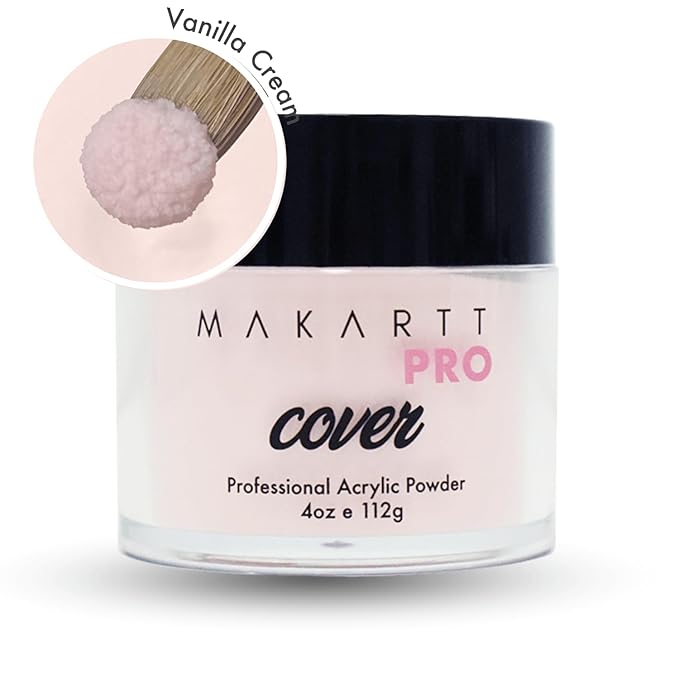 MakarttPro Acrylic Powder - 112g/4oz Nail Cover for Extension, Perfect for Professional Private Nail Technicians (Vanilla Cream)