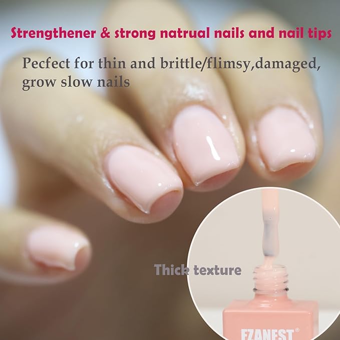 FZANEST Nude Pink Builder Gel 15ml, Natural Color Rubber Base Gel Polish for Nail Strengthener Extension Self-leveling Soak Off UV LED French Nail Base