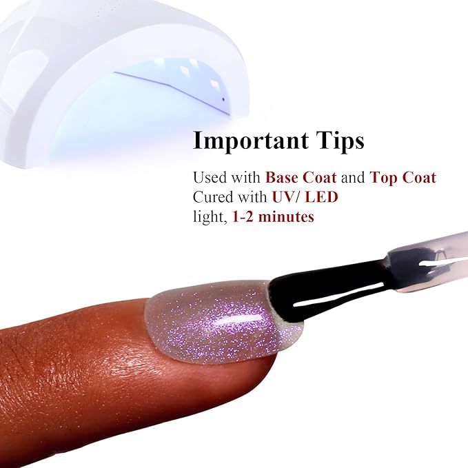 Clear Grey Iridescent Glitter Gel Nail Polish - Sparkle Shimmer Summer Rainbow Soak Off LED UV Gel Nail Polish for Art DIY Manicure - 15ML