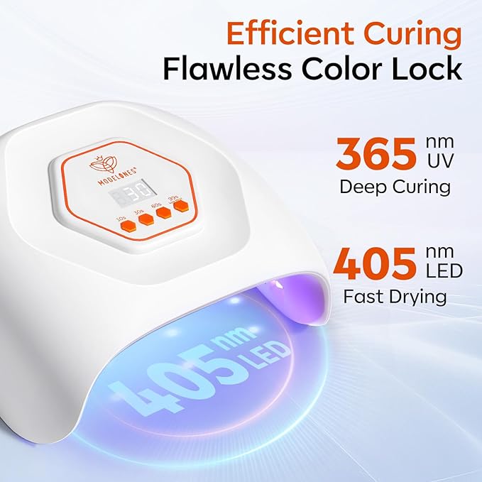 modelones UV LED Nail Lamp, Light for Gel Nails Nail Dryer Gel Polish Fast Curing with 4 Timer Smart Sensor Nail Art Tools Manicure Kit Starter Friendly Gifts for Women Girls