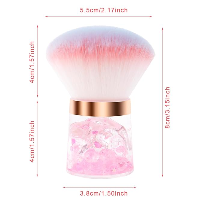 Nail Dust Brush, Nail Art Dust Powder Remover Brush, Pink Soft Dust Brush for Acrylic Nails, Nail Duster Brush Makeup Brushes Manicure Brush Clean Up Tools Nail Art Brush…