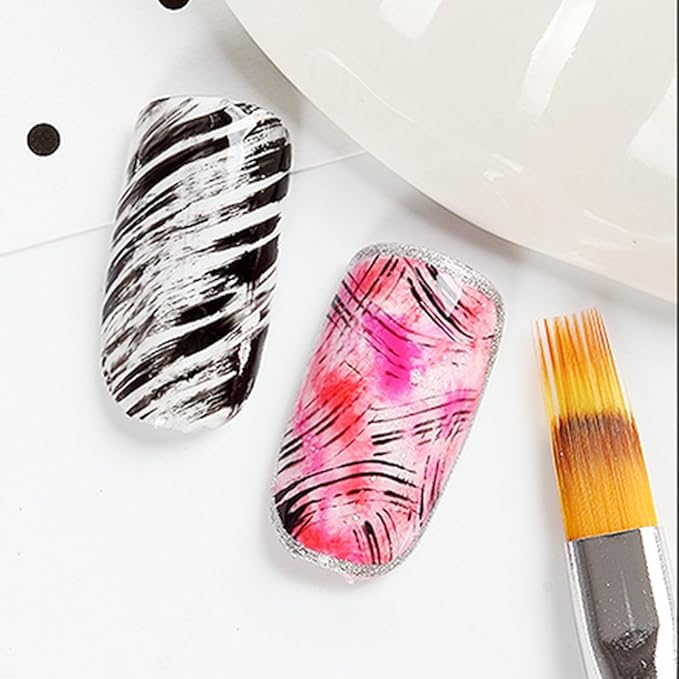 DANNEASY 5Pcs Ombre Nail Brush Nail Art Brushes Set Nail Ombre Brush Nail Pens Nail Gradient Brush Nail Design Kit Nail Art Tools