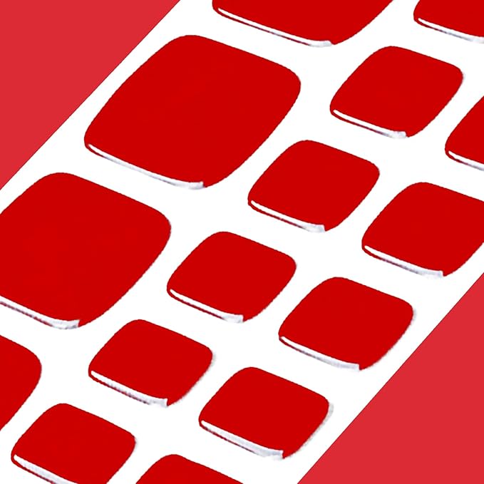 SILPECWEE Semi Cured Gel Nail Strips, Toenails Stickers Full Nail Wraps UV Light Required, Salon Quality, Easy to Apply & Remove, Toenail Strips for Women Girl (Alluring Red - 32PCS)