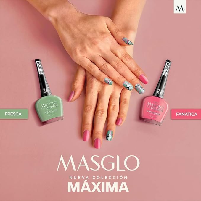 MASGLO GEL EVOLUTION Nail Polish Gel Effect, No UV/Led Lamp Required, Duration up to 12 day, 5 Colors .(SUMMER SELECTION) with True Colombian Beauty Nail File