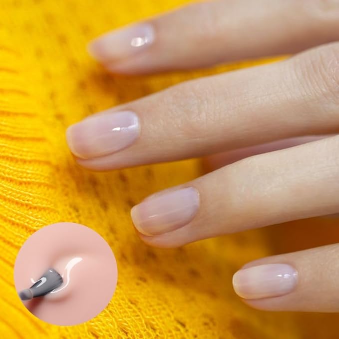 Manucurist Green Flash LED Pale Rose Pink Gel Nail Polish - Vegan, 12-Free, Plant-Based - Strengthens and Protects the Nail - Light Pink Gel Polish - Made in France - 0.5 fl oz