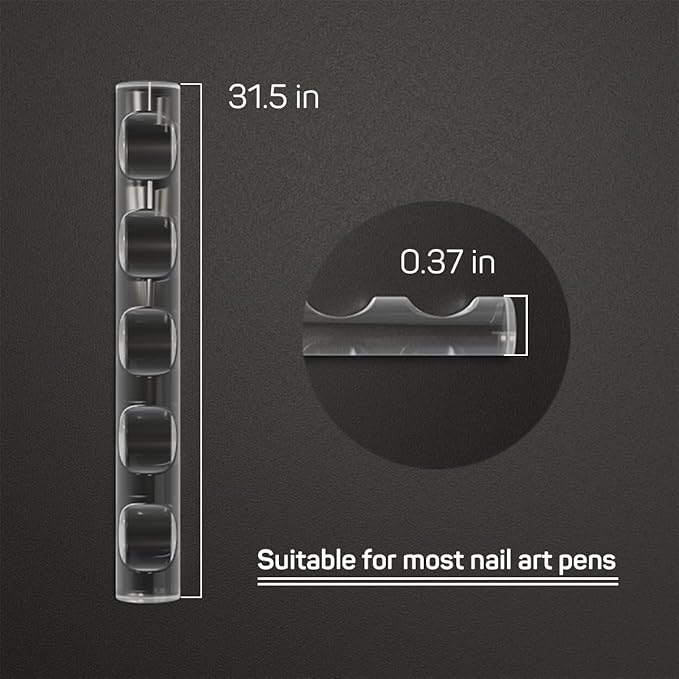 2 Pcs Crystal Bar Pen Holder, Acrylic Nail Art Painting Pen Brush Stand for Drawing Pens, Nail Gel Polish Pen Brush Stand Holder Manicure Tool.