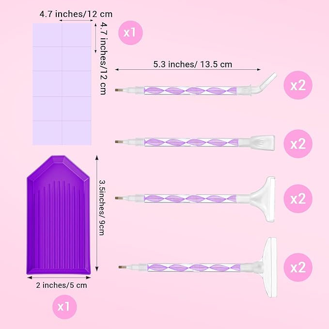 Rhinestone Pickup Tool Set: 2 Pcs Rhinestone Picker Handles Dual-Ended Rhinestones Applicator Dotting Tool Pen Shiny Diamond Dot Drill Pen for DIY Home Nail Salon