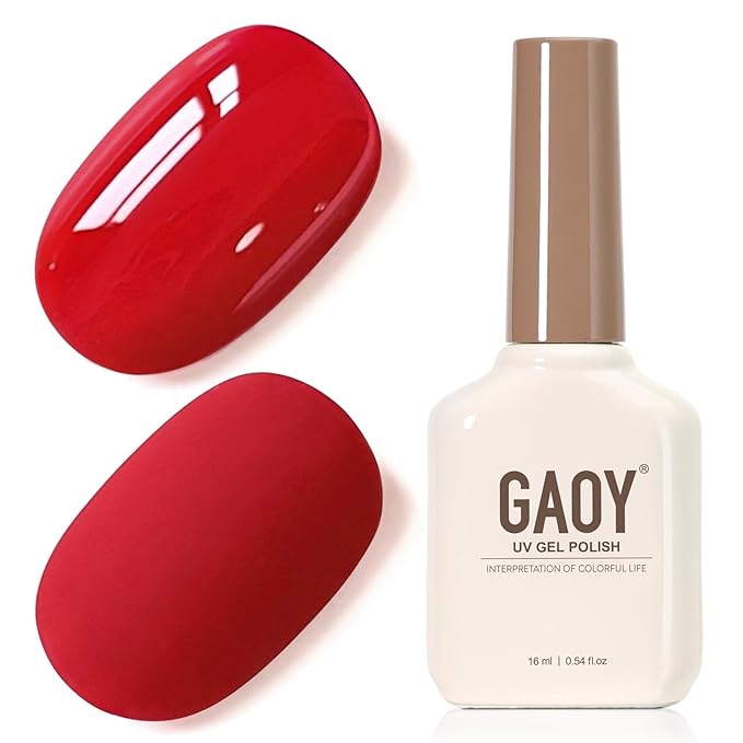 GAOY Red Gel Nail Polish, 16ml Soak Off Gel Polish, UV Light Cure for Nail Art DIY Manicure at Home, 1976 Satin Red