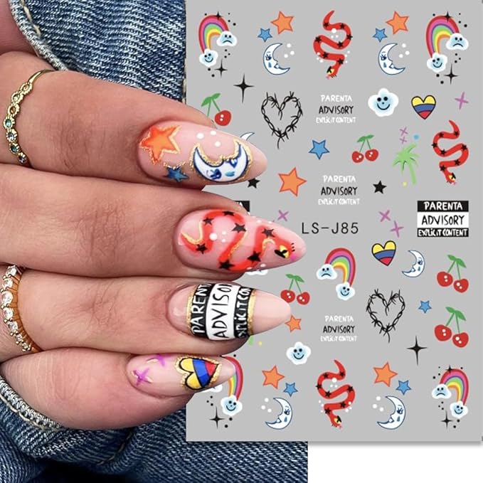8Sheets Halloween Nail Art Stickers Cute Ghost Pumpkin 3D Self-Adhesive Nail Decals Spider Web Bat Cat Skull Designs Nail Decorations Halloween DIY Manicure Nail Supplies for Women Girls&Kids…