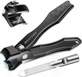 German Nail Clippers for Men Women with Catcher, Toenail Clippers for Thick Nails for Seniors, Toe Nail Clippers Wide Jaw Opening Ultra Sharp Safety Lock Nail Cutters