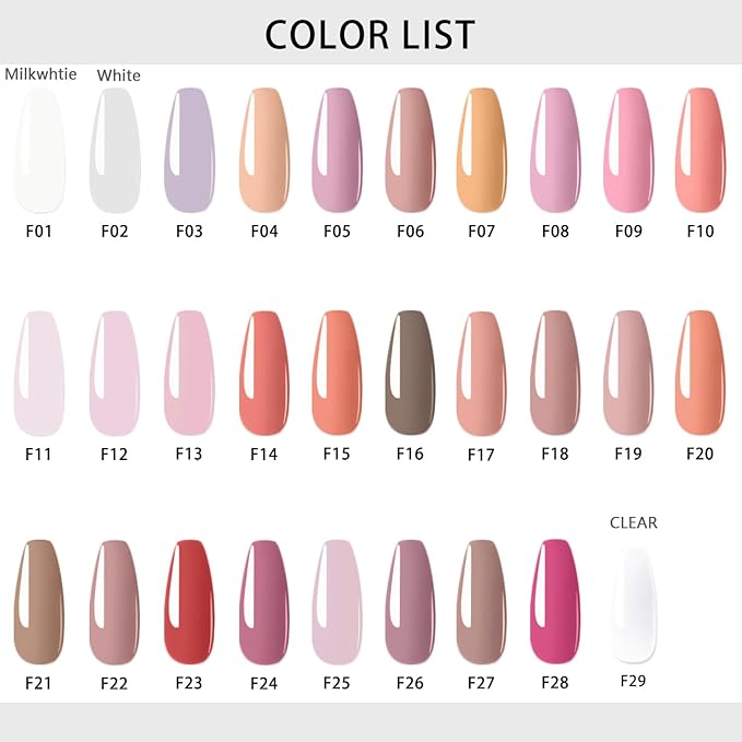 Poly Gel Kit 6 Colors 15ml - Professional Pink Nude Poly Extension Nail Set Soak Off LED/UV Nail Builder Gel for Sculpting, Nail Extensions & Overlays Create Stylish Manicure