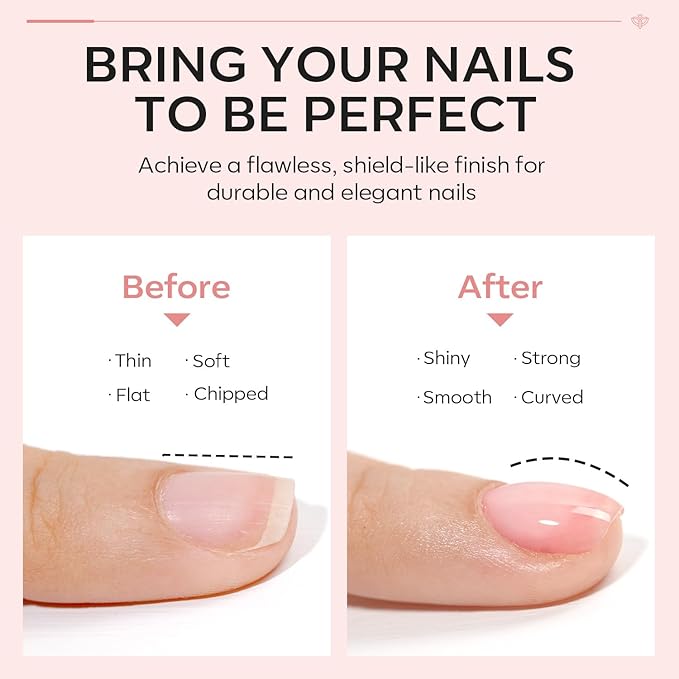 modelones Builder Nail Gel with Gel Top Coat, 8-In-One Nude Pink Builder Acid Free Top Coat for Color Rubber Base Nail Polish Thickening Apex Building Shine Finish, LED Lamp Cured 10ml Home DIY Salon