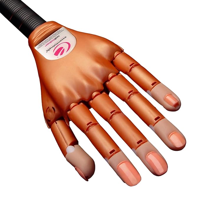 Nail Trainer® Practice Hand INCLUDES 6 Hour On-Line Competition Level Nail Art Tuition By A Champion Nail Artist, Nail Extensions, Nail Art Manicure Training Hand &100 Practice Nails