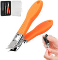 Wide Jaw Opening Anti-Splash Slanted Nail Clipper 3PCS Set with Case, Household Fingernail and Toenail Clippers Set for Ingrown Nails & Thick Nails (Orange)