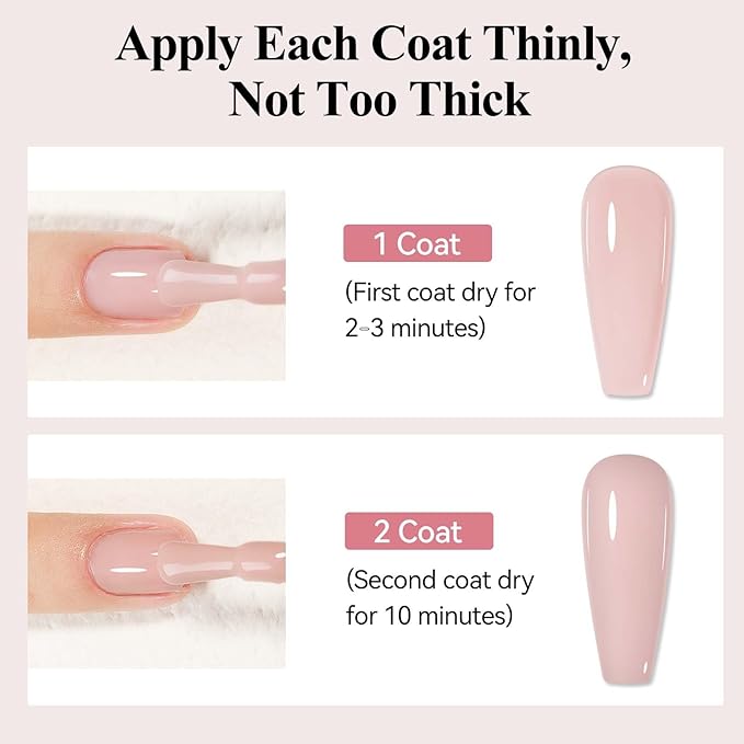 Nude Nail Polish Quick Dry, Natural Sheer Color Nail Lacquer, Long Lasting & Fast Drying, Fingernail Concealer Polish, 12ML for French Manicure Valentine's Day Gift