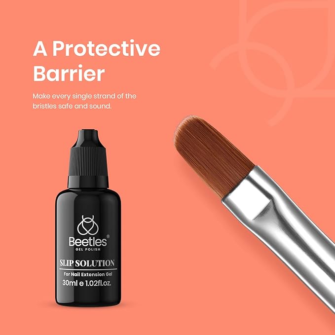 Beetles Slip Solution for Poly Nail Gel - 30ml Extension Liquid, Anti-stick, Strengthen DIY Home Nail Gel, 1 Drip at a Time
