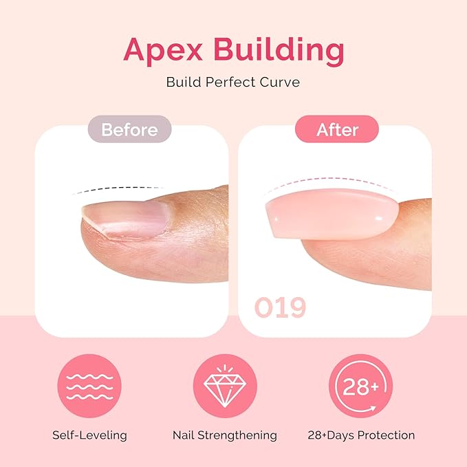 MelodySusie Builder Gel 019 Nail Dehydrator and Primer Set Long Lasting Shine Nail Polish Art Design Manicure Kit Perfect Gifts for Women Girls 3 Pcs 15ml