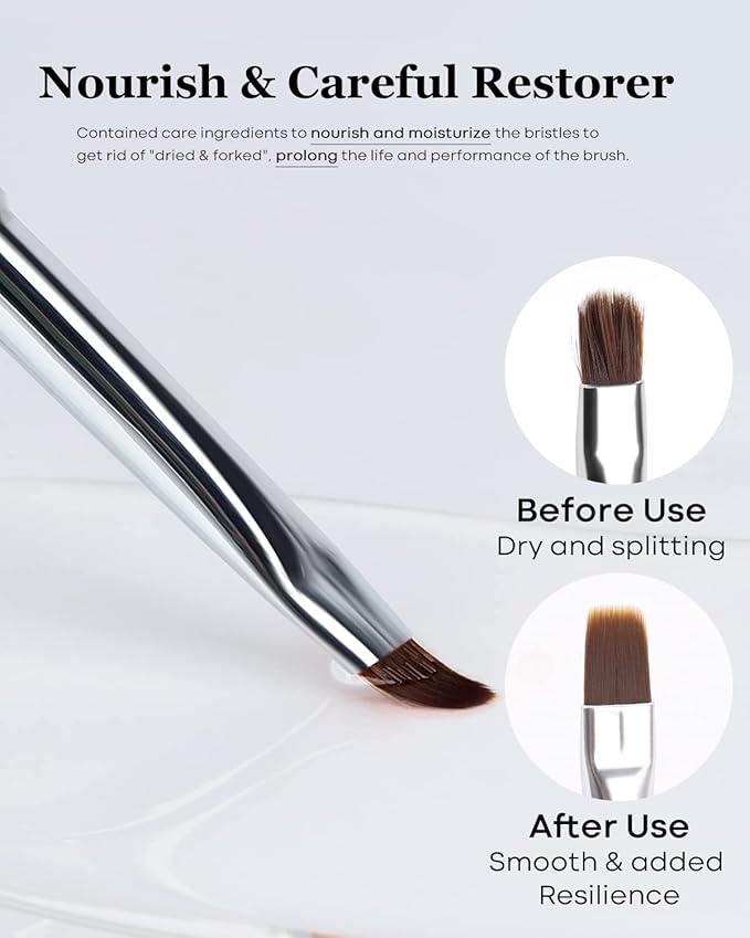 Modelones Nail Art Brush Cleaner & Restorer for Nail Polish/ Extension Gel/Solid Builder Gel/Dip Powder/Acrylic Manicure Kits DIY Salon at Home - 80ml, W/Pro Brush