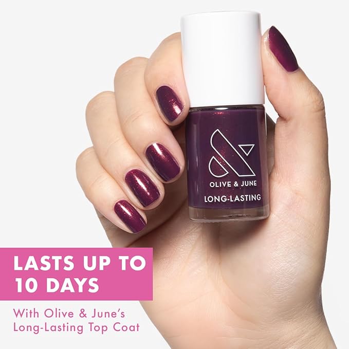 Olive & June Long Lasting Nail Polish | Plump Gel-Like Finish No Lamp Needed | Lasts up to 10 days | Salon-Quality Color at Home | 15-Free, Vegan & Cruelty-Free Chip-Resistant Shine |On the Promenade