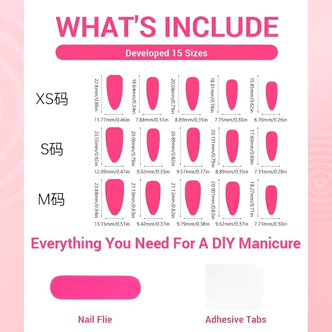 30Pcs Polka Dot Press on Nails Medium Almond Fake Nails French Tip Nails Press Ons Glossy False Nails Pink Red Glue on Nail Polka Dot French Tip Stick on Nail for Women Decoration Set