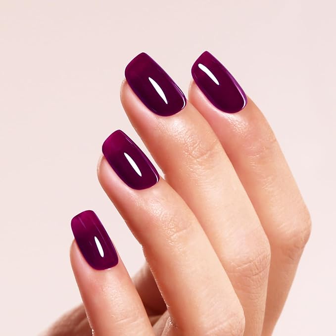 Gel Polish, 0.5 Fl Oz Burgundy Red Gel Nail Polish Autumn Winter Soak Off LED UV Gel Nail Polish Starter Manicure Salon DIY Nail Gel Polish
