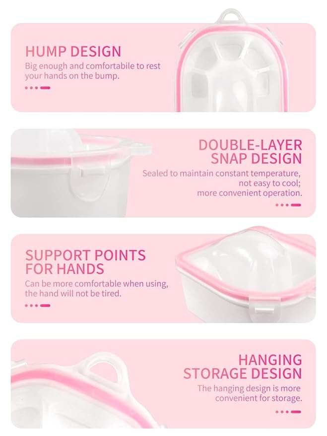 Yokilly Nail Soaking Bowl, Soak Off Gel Polish Remover Manicure Bowl, Acetone Nail Soak Off Bowl for Acrylic Nails Dip Powder Remover Kit with Cuticle Oil, Cutile Remover, Cuticle Pusher Peeler