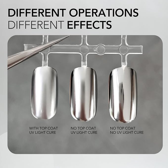 GAOY Metallic Silver Gel Nail Polish Art Liner, 8ml 3D Mirror Chrome Effect Color Nail Paint Design with Thin Brush, UV Light Cure for DIY Manicure at Home