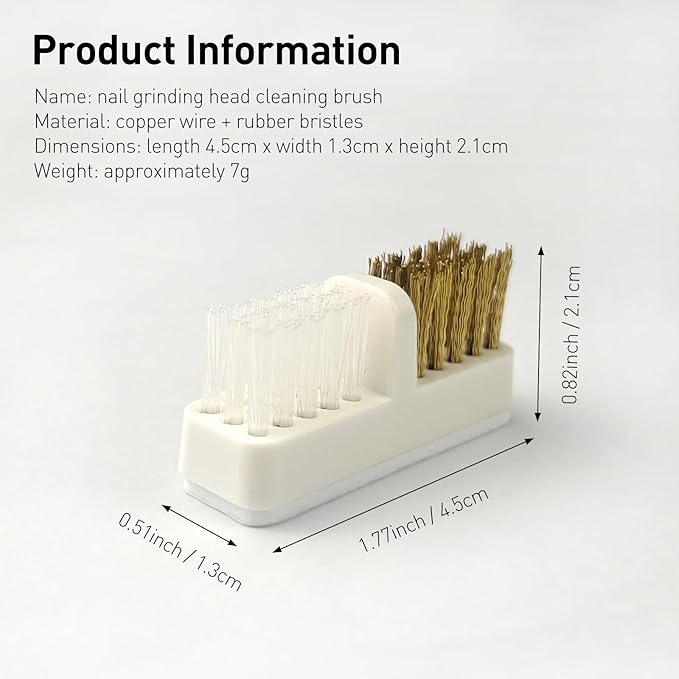 Nail Drill Bit Wire Cleaner Brush, 5-Piece Nail Art Cleaning Tool Set for Salon and Home Use, Nail Polish Cleaning Brush